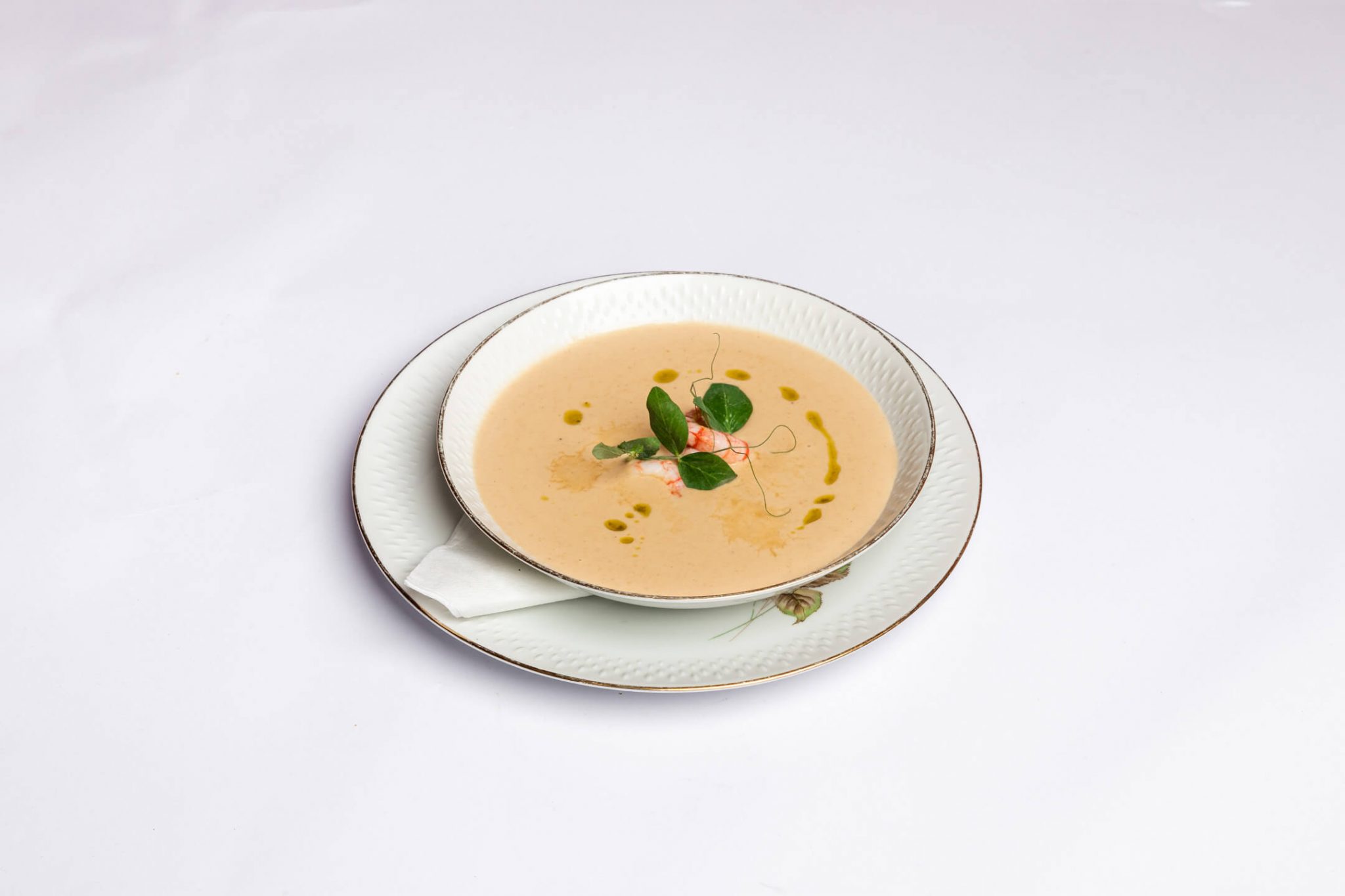 Suppe på restaurant vita